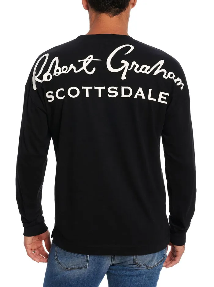 Men Robert Graham Polos and TShirts SCOTTSDALE LONG SLEEVE TSHIRT BLACK