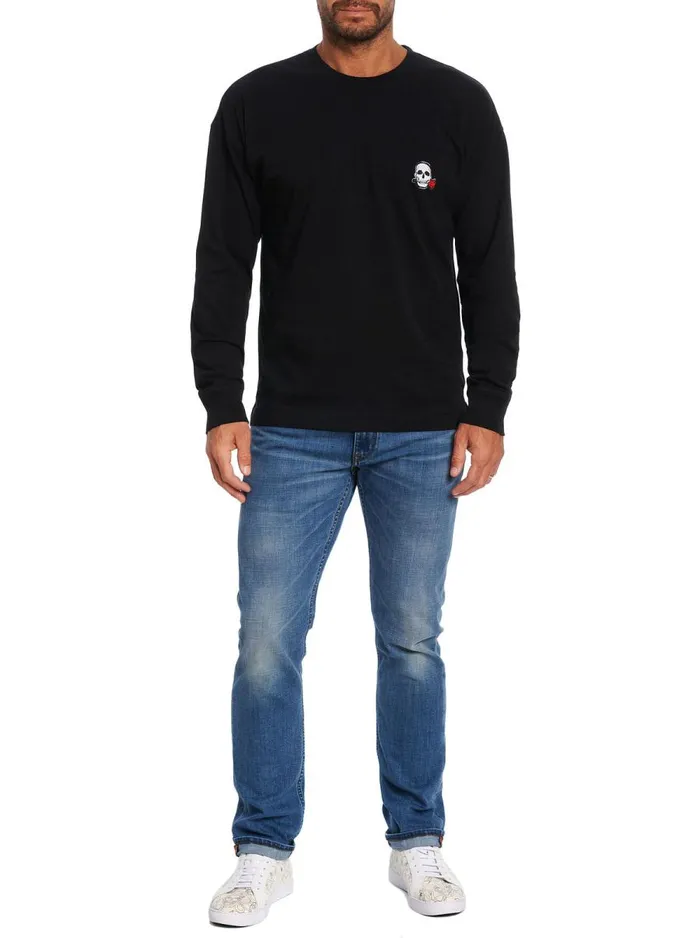 Men Robert Graham Polos and TShirts SCOTTSDALE LONG SLEEVE TSHIRT BLACK