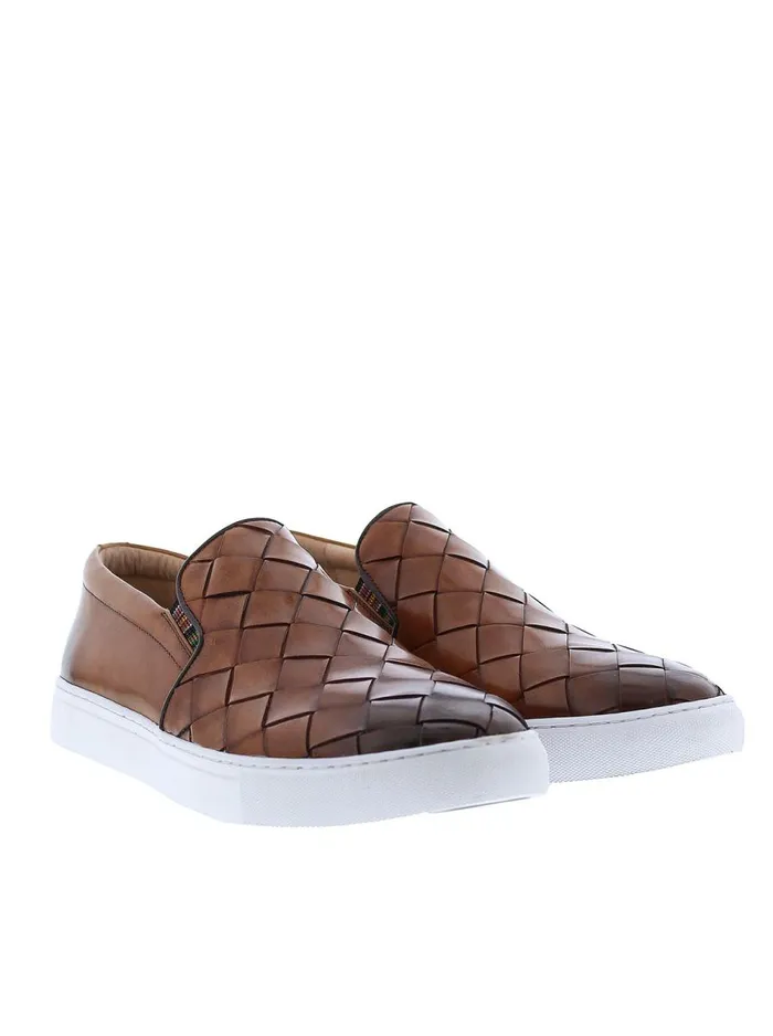 Men Robert Graham Shoes EROSION SLIP ON SNEAKER COGNAC