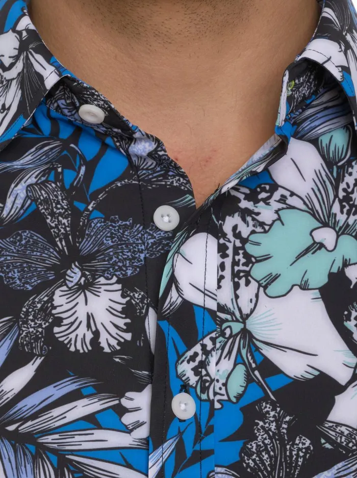 Men Robert Graham Short Sleeve Button Down Shirts FARRELL PERFORMANCE SHORT SLEEVE KNIT SHIRT MULTI