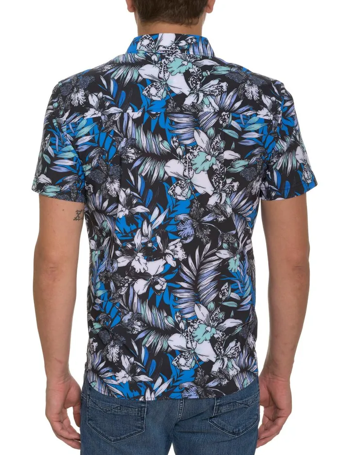 Men Robert Graham Short Sleeve Button Down Shirts FARRELL PERFORMANCE SHORT SLEEVE KNIT SHIRT MULTI