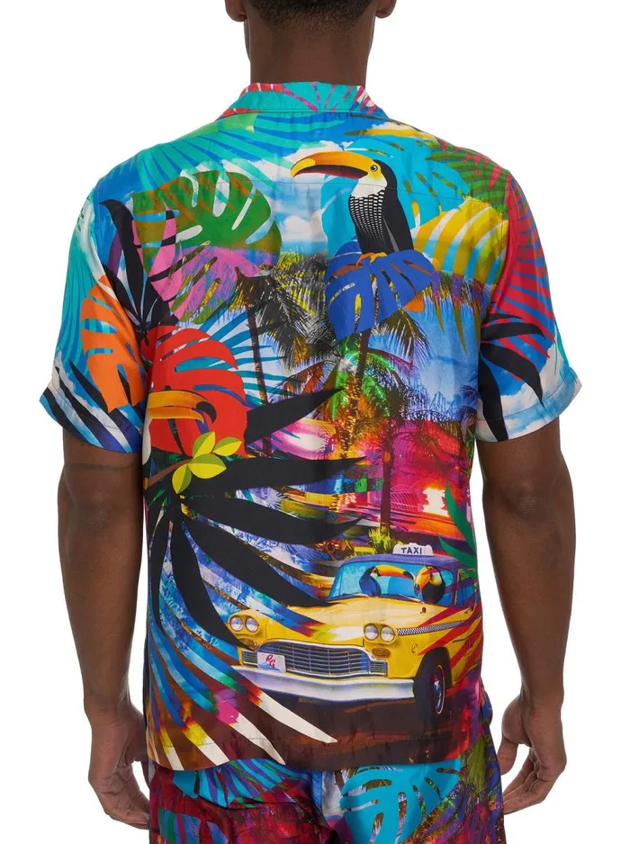 Men Robert Graham Short Sleeve Button Down Shirts LIMITED EDITION THE TOUCAN MIX SHORT SLEEVE BUTTON DOWN SHIRT MULTI