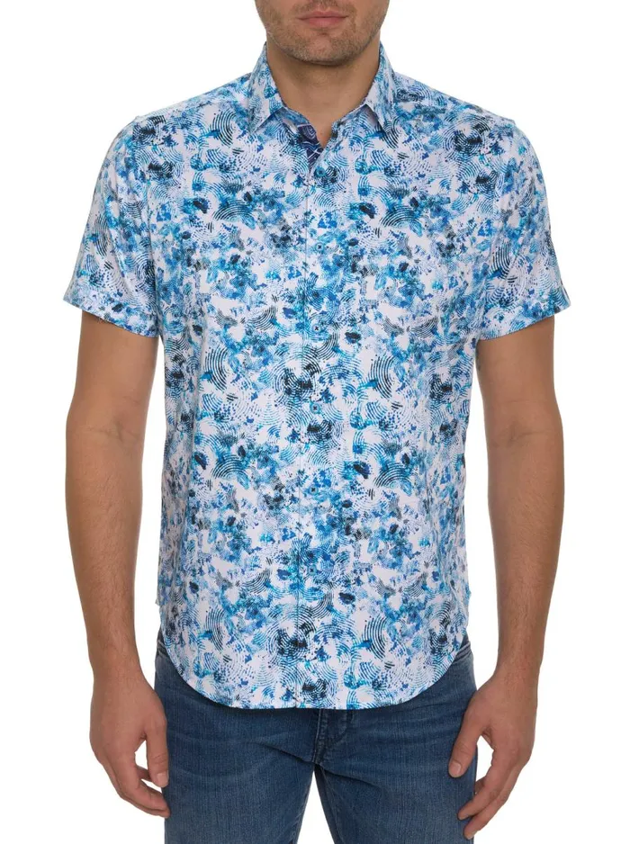 Men Robert Graham Short Sleeve Button Down Shirts THE LOWELL SHORT SLEEVE BUTTON DOWN SHIRT TEAL Men Robert Graham Short Sleeve Button Down Shirts THE LOWELL SHORT SLEEVE BUTTON DOWN SHIRT TEAL