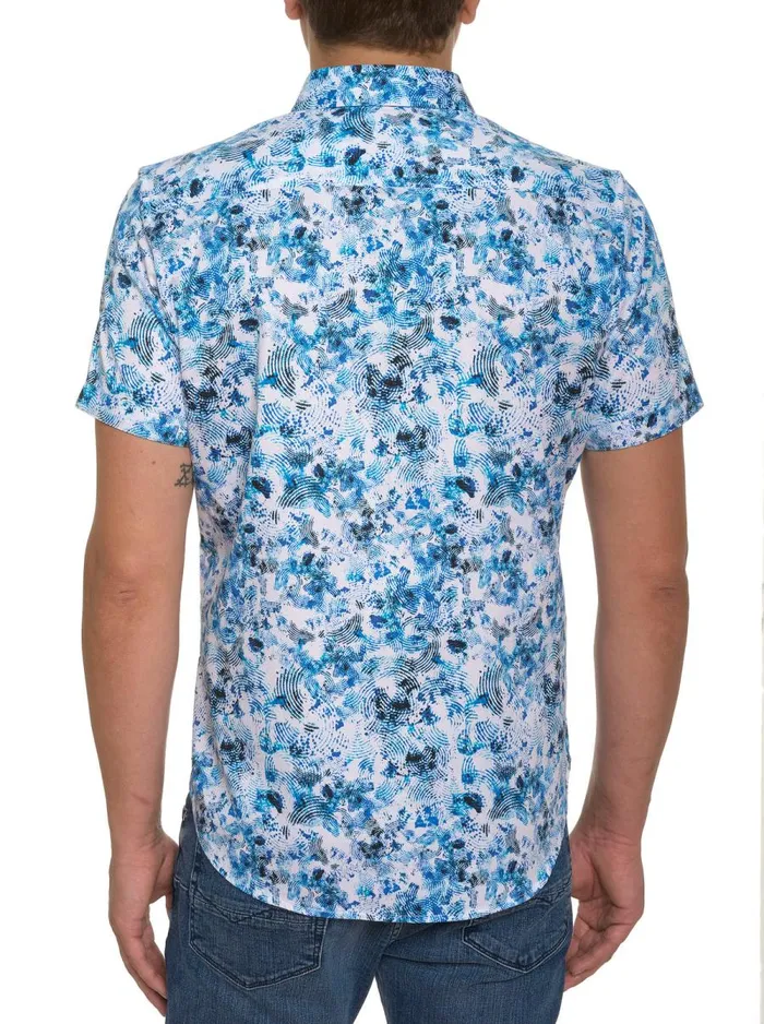 Men Robert Graham Short Sleeve Button Down Shirts THE LOWELL SHORT SLEEVE BUTTON DOWN SHIRT TEAL