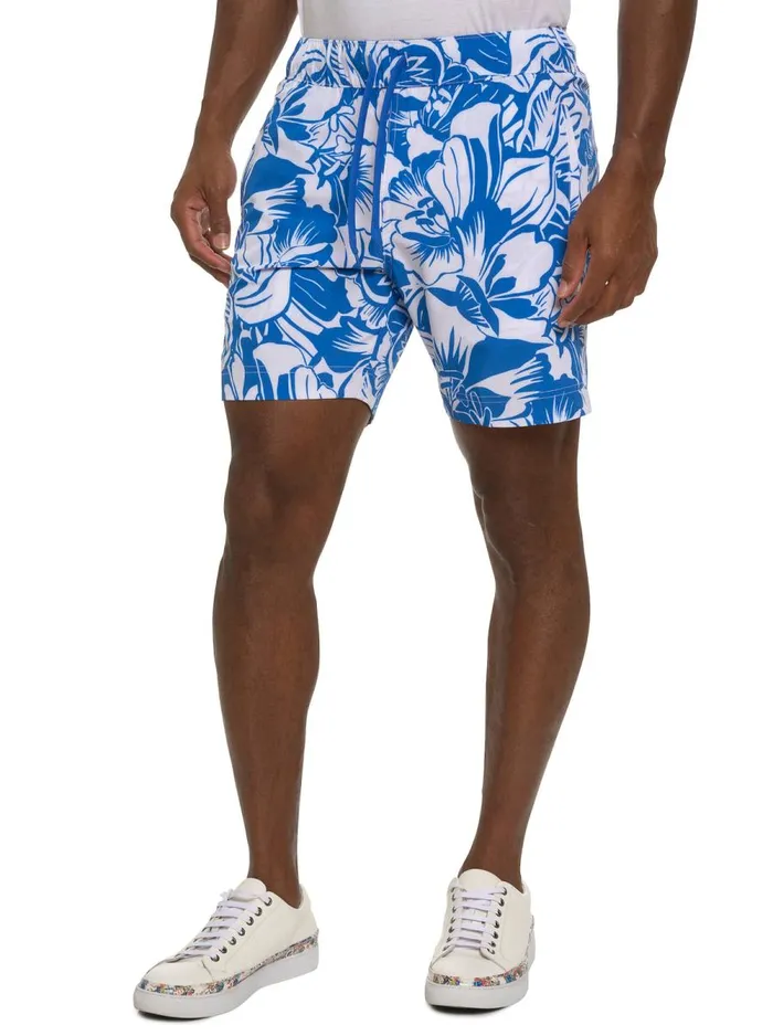 Men Robert Graham Shorts and Swim BEACH HIBISCUS SWIM SHORT BLUE