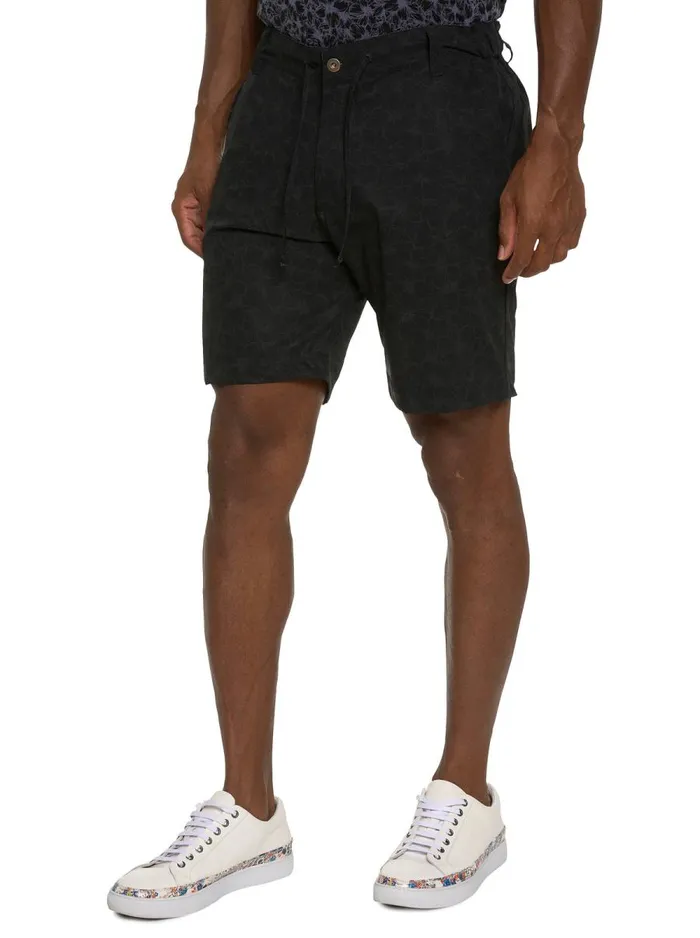 Men Robert Graham Shorts and Swim FLORAL TIGER BEACH TO BAR SHORT BLACK
