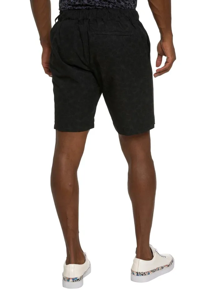 Men Robert Graham Shorts and Swim FLORAL TIGER BEACH TO BAR SHORT BLACK