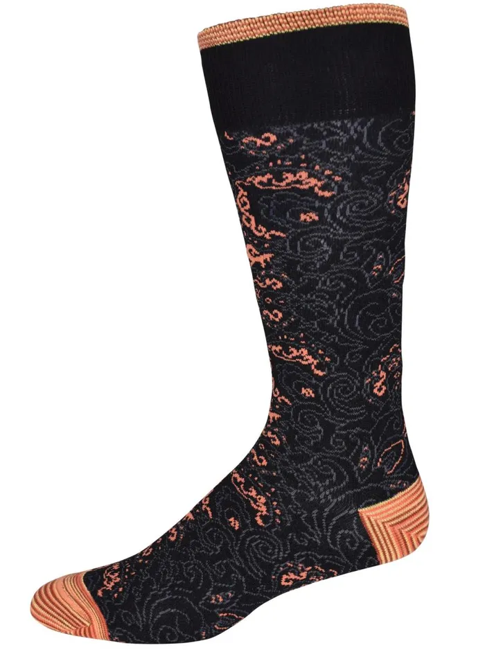 Men Robert Graham Socks BOOGIE DOWN SOCKS BLACK