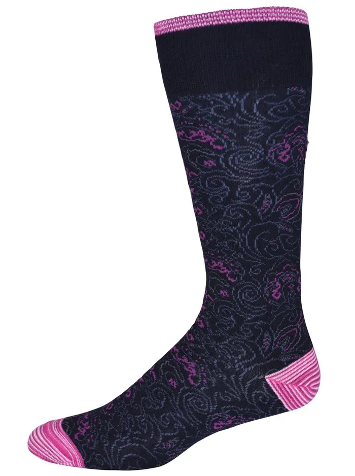Men Robert Graham Socks BOOGIE DOWN SOCKS NAVY