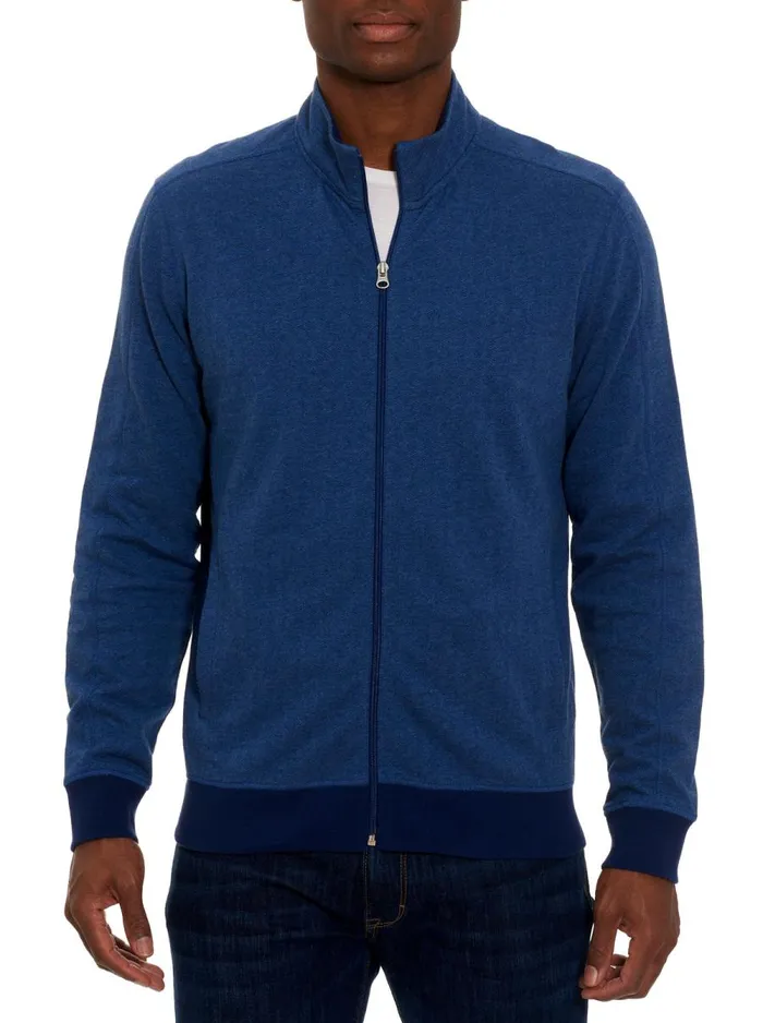 Men Robert Graham Sweaters and Knits CORVOS FULL ZIP LONG SLEEVE KNIT NAVY