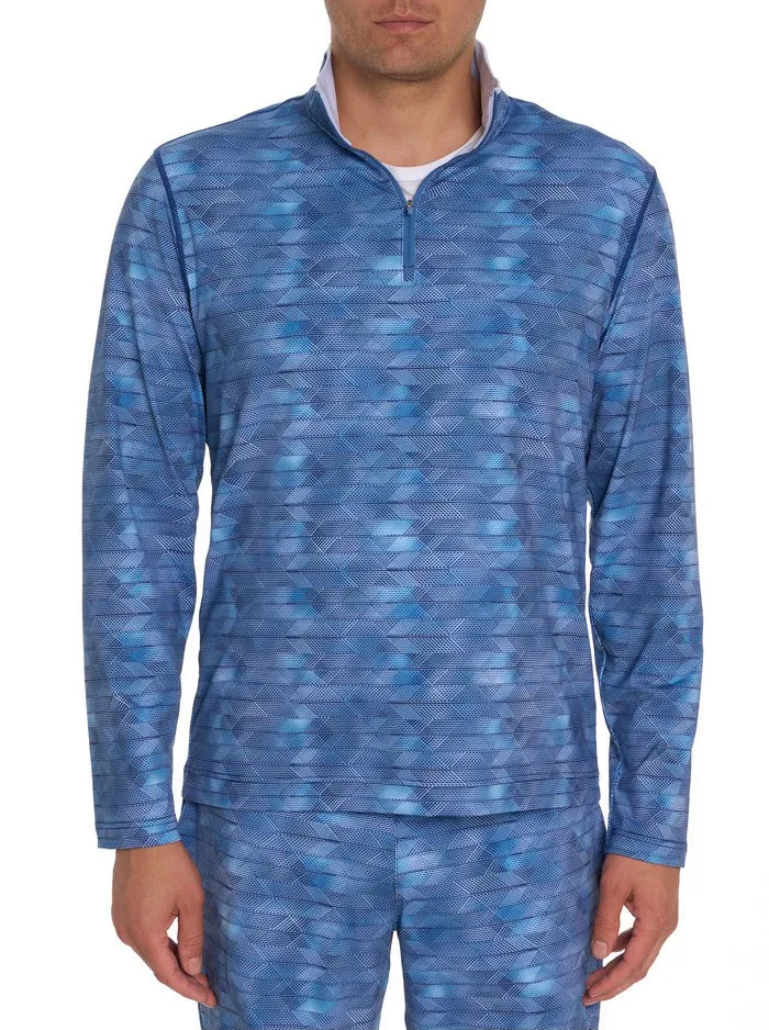 Men Robert Graham Sweaters and Knits FORMAN 14 ZIP LONG SLEEVE KNIT NAVY
