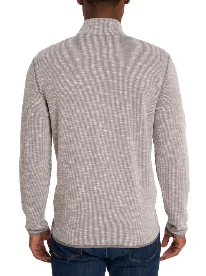 Men Robert Graham Sweaters and Knits KOBRA FULL ZIP LONG SLEEVE KNIT LIGHT GREY