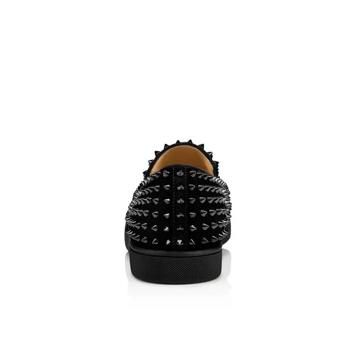 Men RollerBoat Sneakers 8211 Veau Velours And Spikes 8211 Black Black Christian Louboutin Low Top Sneakers