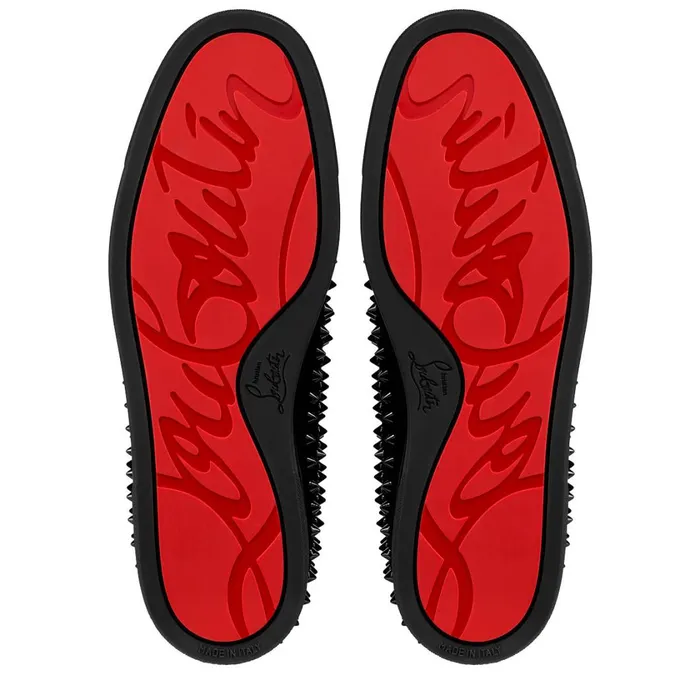 Men RollerBoat Sneakers 8211 Veau Velours And Spikes 8211 Black Black Christian Louboutin Low Top Sneakers