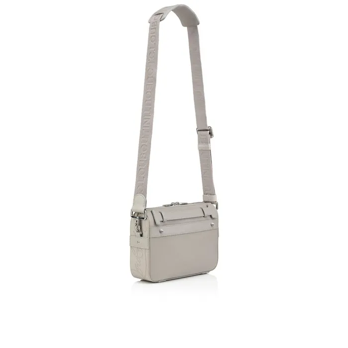 Men Ruisbuddy Messenger Bag 8211 Grained Calf Leather And Fabric 8211 Goose Grey Christian Louboutin Crossbody Bags