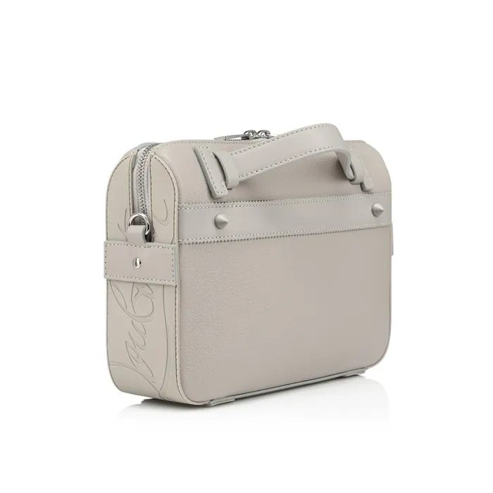 Men Ruisbuddy Messenger Bag 8211 Grained Calf Leather And Fabric 8211 Goose Grey Christian Louboutin Crossbody Bags