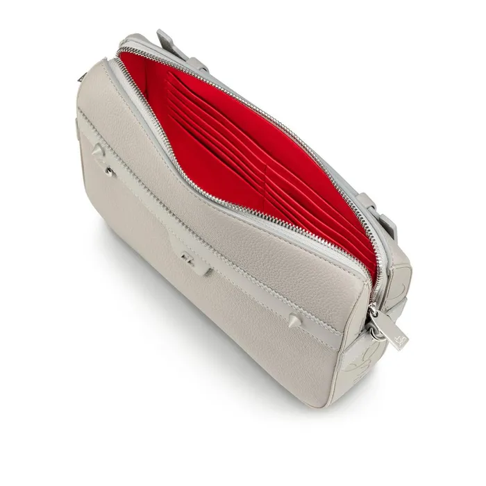 Men Ruisbuddy Messenger Bag 8211 Grained Calf Leather And Fabric 8211 Goose Grey Christian Louboutin Crossbody Bags