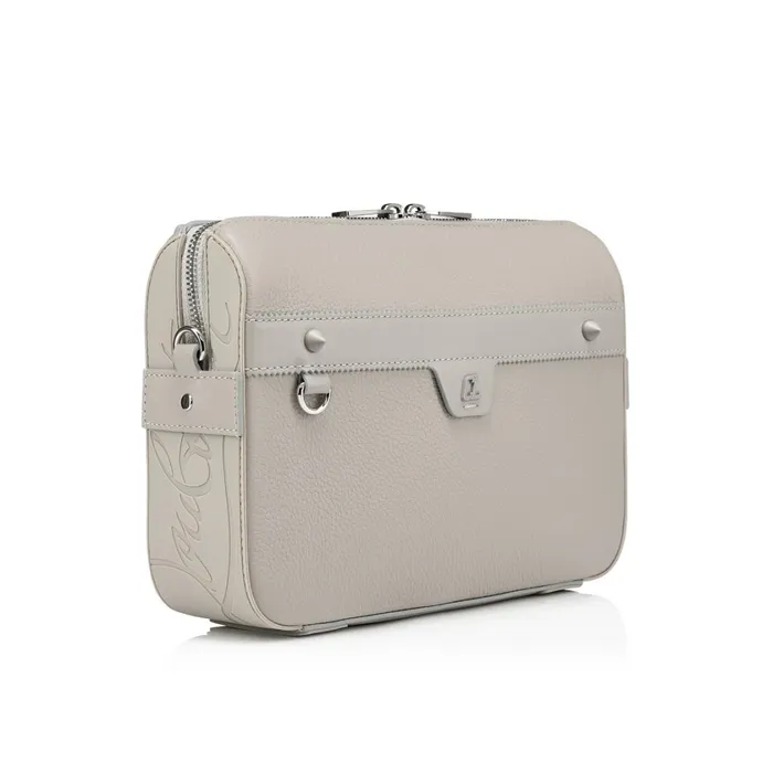 Men Ruisbuddy Messenger Bag 8211 Grained Calf Leather And Fabric 8211 Goose Grey Christian Louboutin Crossbody Bags