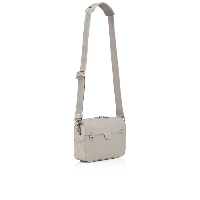 Men Ruisbuddy Messenger Bag 8211 Grained Calf Leather And Fabric 8211 Goose Grey Christian Louboutin Crossbody Bags