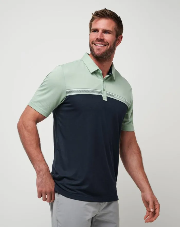 Men RUSTIC ROUTE POLO Jadeite TravisMathew Polos