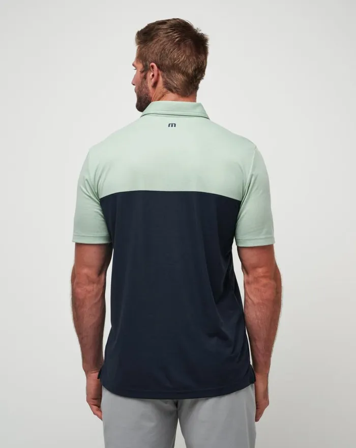 Men RUSTIC ROUTE POLO Jadeite TravisMathew Polos