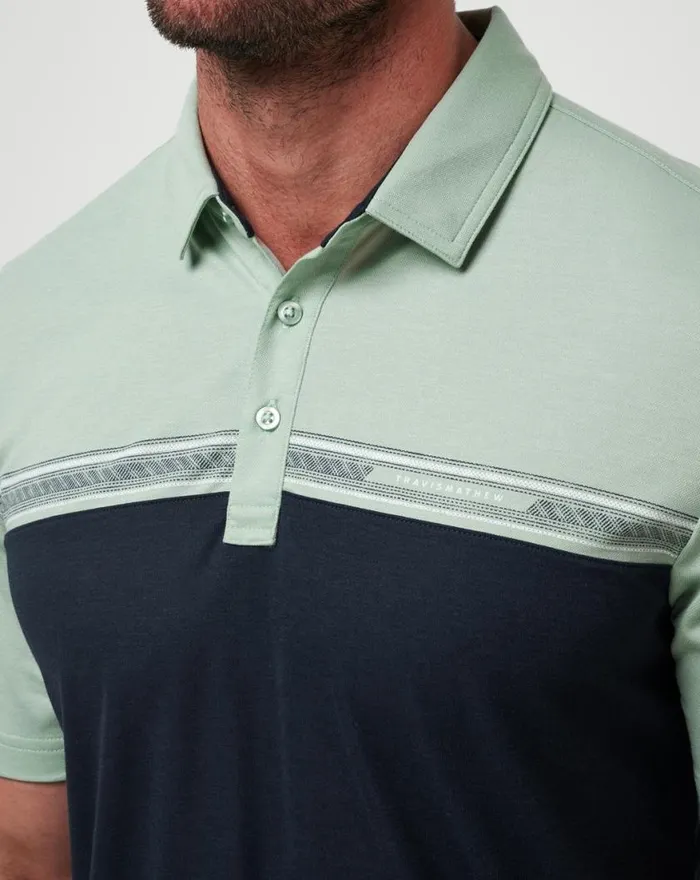 Men RUSTIC ROUTE POLO Jadeite TravisMathew Polos