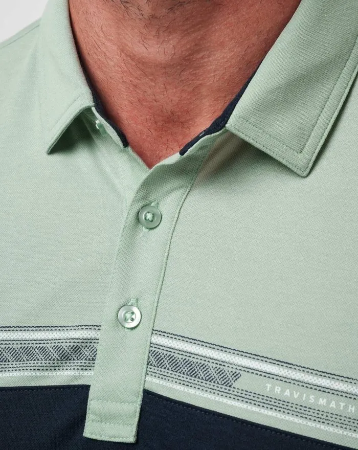 Men RUSTIC ROUTE POLO Jadeite TravisMathew Polos