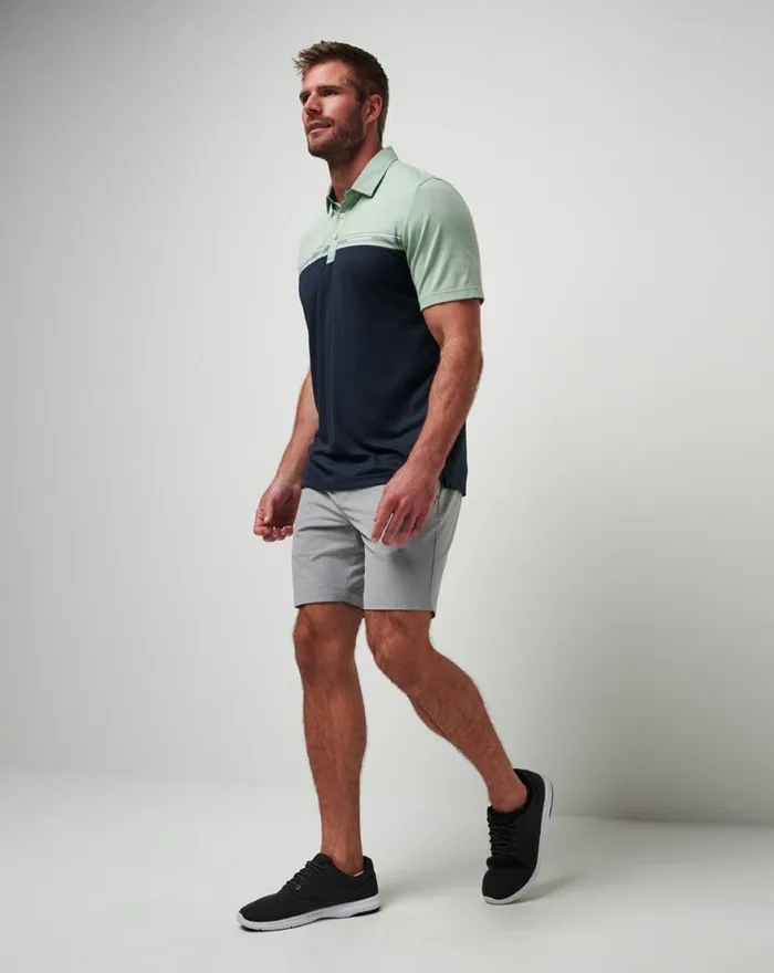 Men RUSTIC ROUTE POLO Jadeite TravisMathew Polos