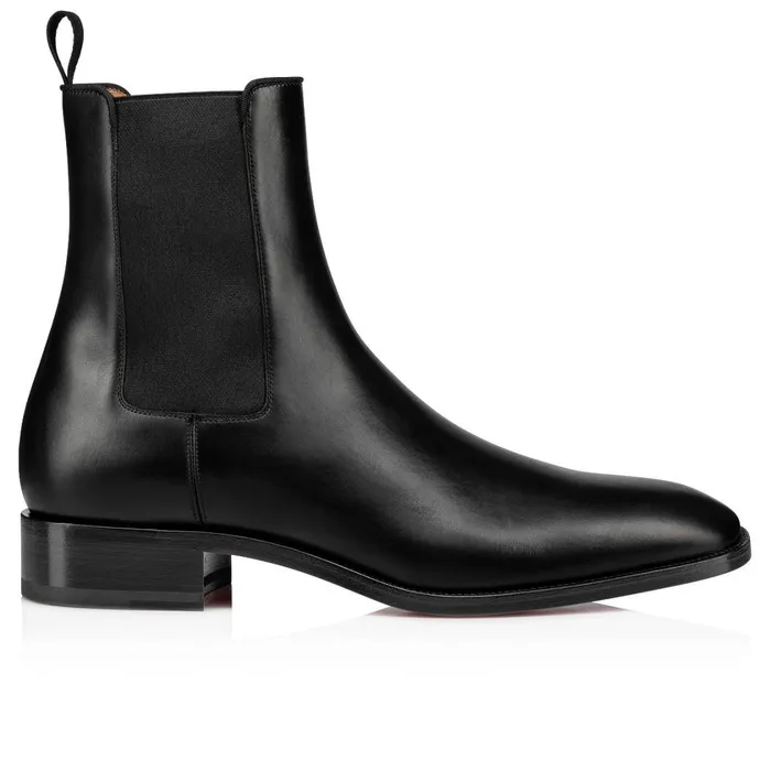 Men Samson Boots 8211 Calf Leather 8211 Black Black Christian Louboutin Ankle Boots