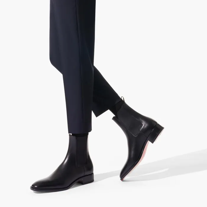 Men Samson Boots 8211 Calf Leather 8211 Black Black Christian Louboutin Ankle Boots