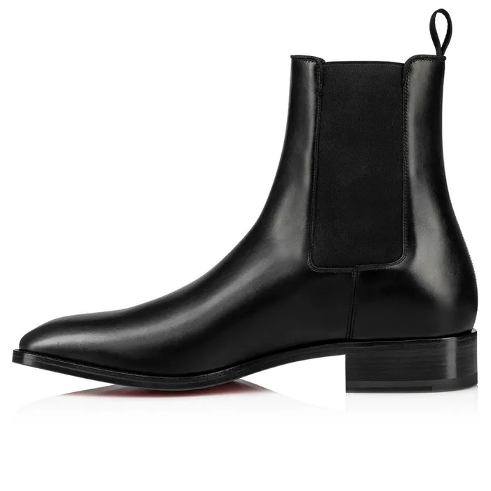 Men Samson Boots 8211 Calf Leather 8211 Black Black Christian Louboutin Ankle Boots