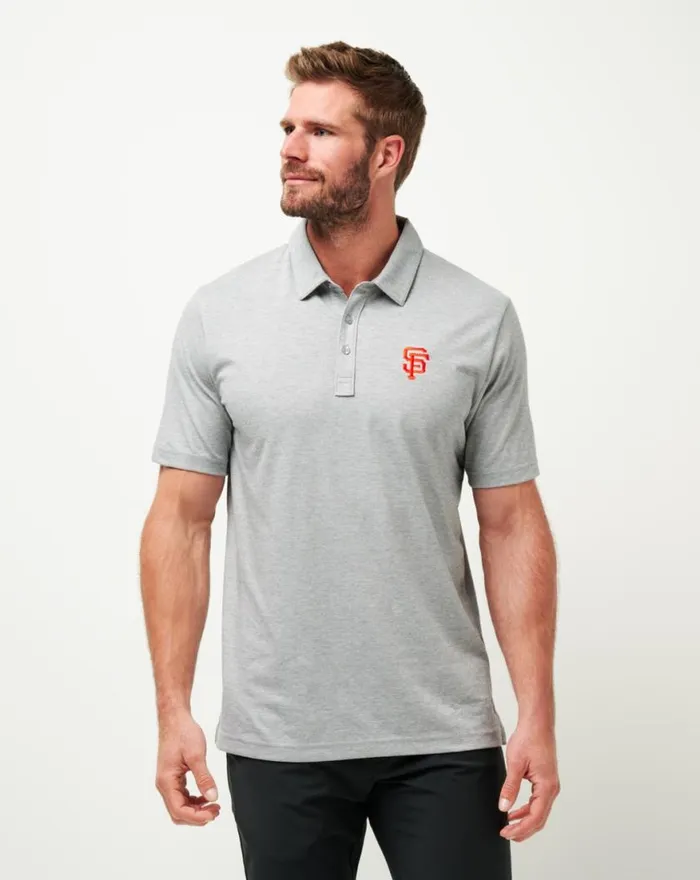 Men SAN FRANCISCO GIANTS THE ZINNA POLO Heather Grey TravisMathew Polos