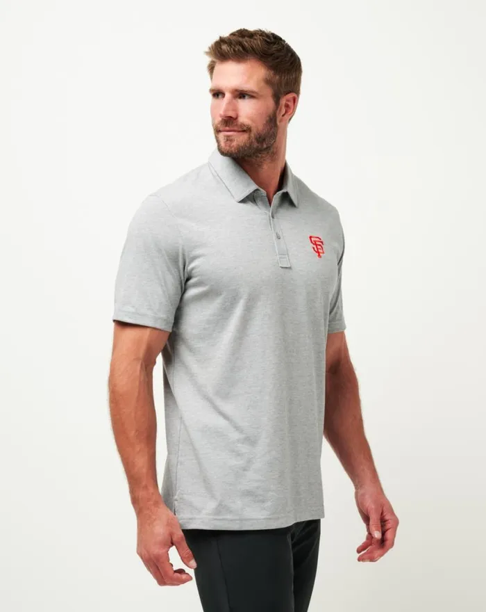 Men SAN FRANCISCO GIANTS THE ZINNA POLO Heather Grey TravisMathew Polos