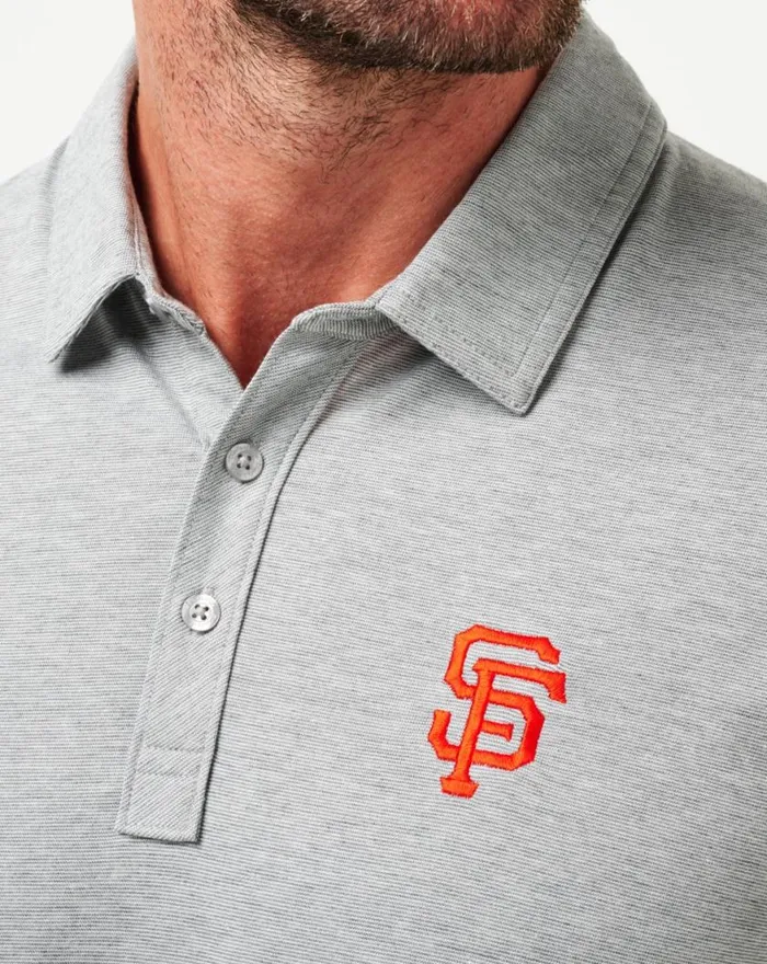 Men SAN FRANCISCO GIANTS THE ZINNA POLO Heather Grey TravisMathew Polos