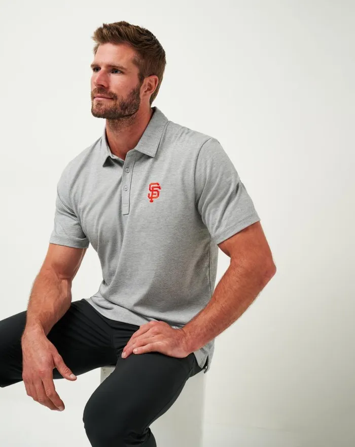 Men SAN FRANCISCO GIANTS THE ZINNA POLO Heather Grey TravisMathew Polos