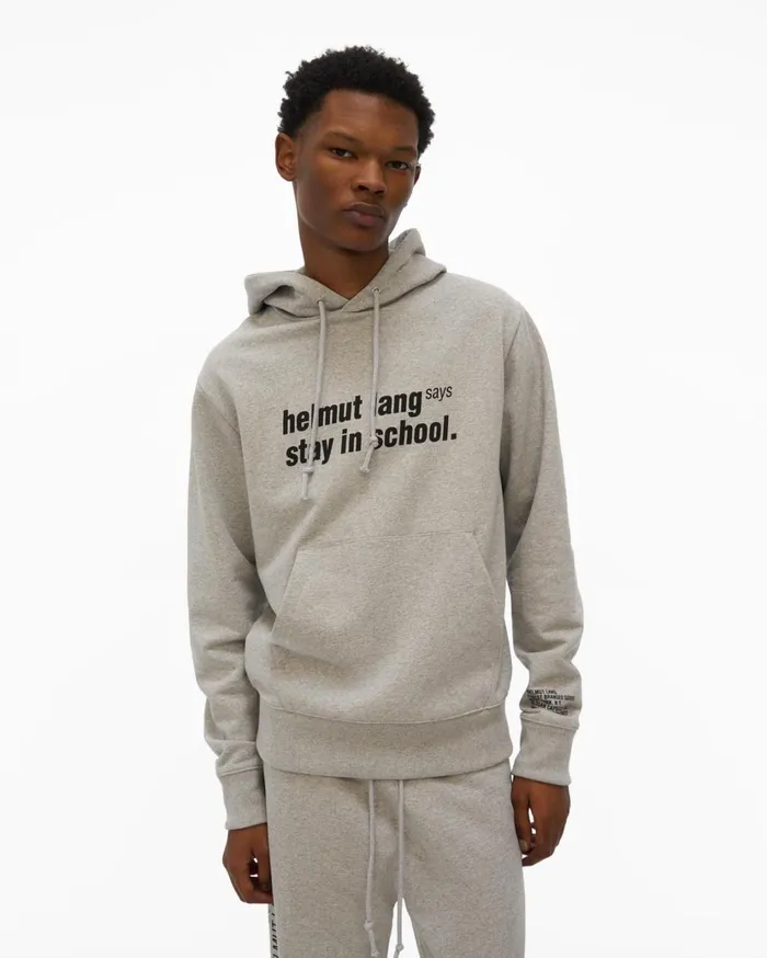 Men School Hoodie Vapor Heather Helmut Lang Sweatshirts