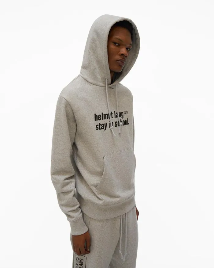 Men School Hoodie Vapor Heather Helmut Lang Sweatshirts