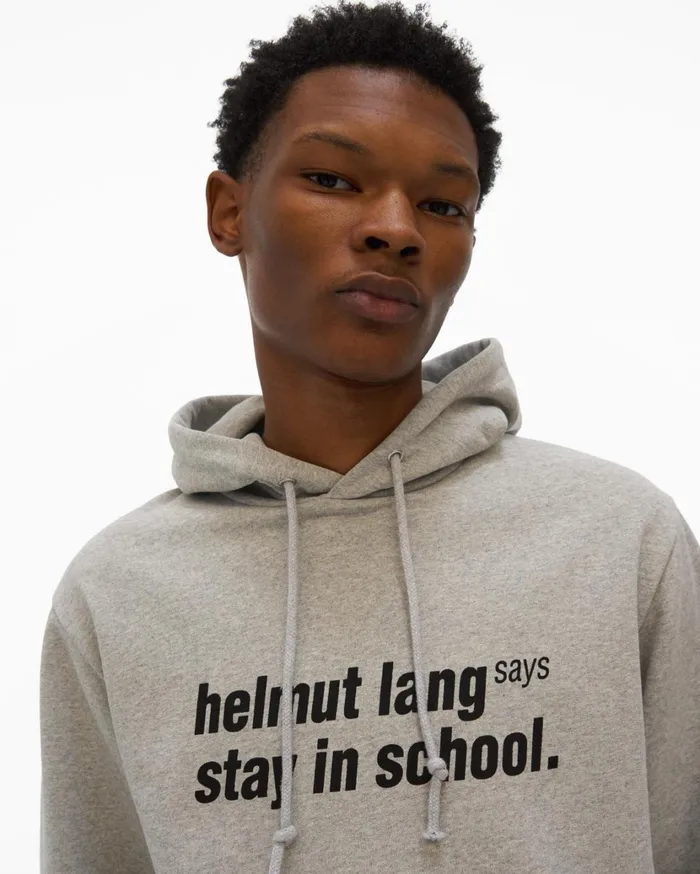 Men School Hoodie Vapor Heather Helmut Lang Sweatshirts