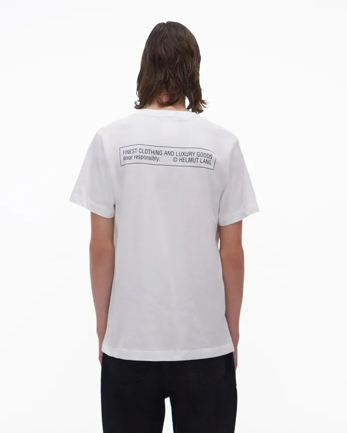 Men School Tee Chalk White Helmut Lang TShirts