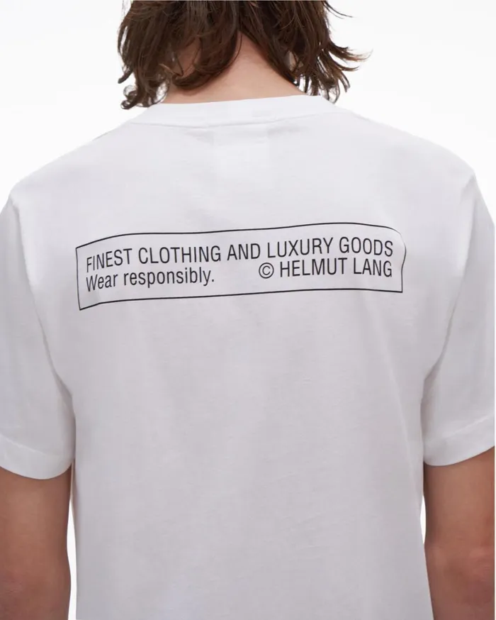 Men School Tee Chalk White Helmut Lang TShirts