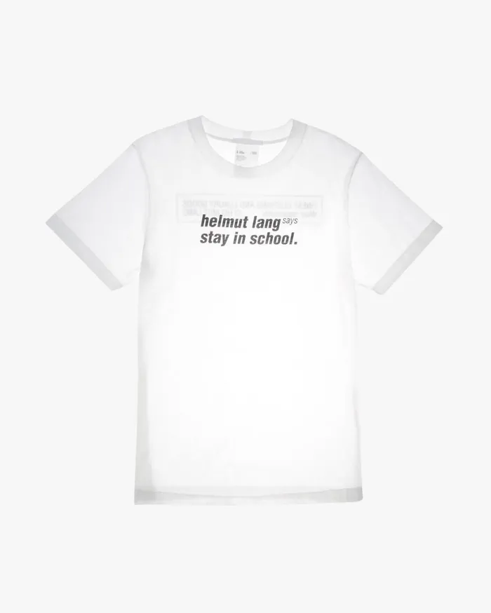 Men School Tee Chalk White Helmut Lang TShirts