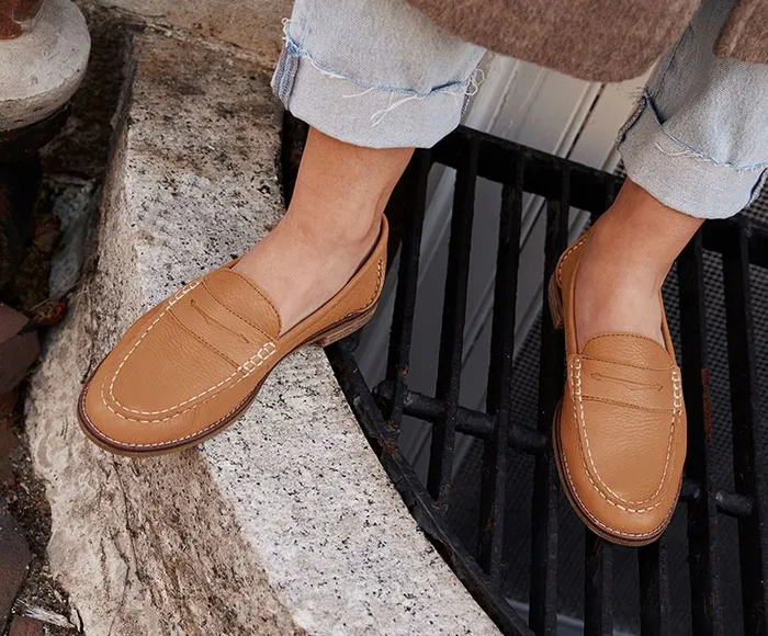 Men Seaport Penny Leather Loafer Tan Sperry Active