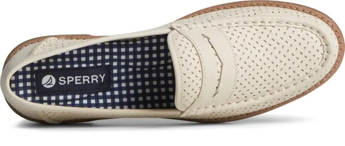 Men Seaport Perforated Penny Loafer Ivory Sperry Active Men Seaport Perforated Penny Loafer Ivory Sperry Active