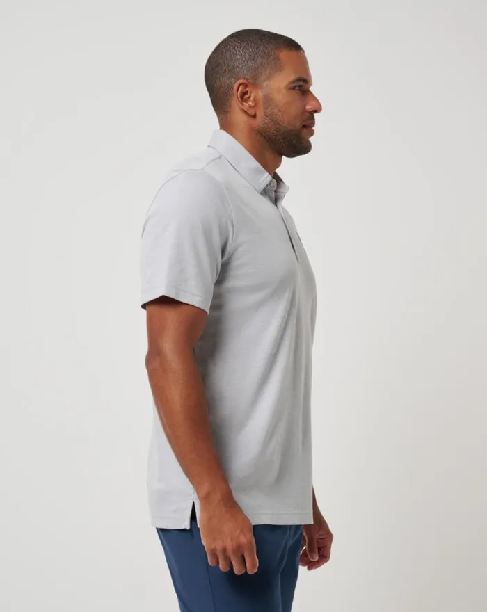 Men SEATTLE MARINERS PLAYOFF PITCH POLO Heather Grey TravisMathew Polos