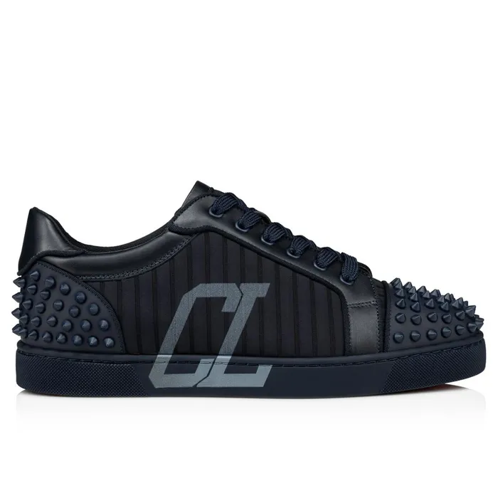 Men Seavaste 2 Varsimax Sneakers 8211 Calf Leather And Jersey Neo Rays 8211 Navy Blue Christian Louboutin Low Top Sneakers