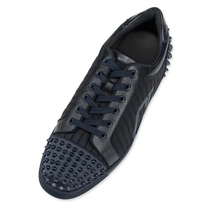 Men Seavaste 2 Varsimax Sneakers 8211 Calf Leather And Jersey Neo Rays 8211 Navy Blue Christian Louboutin Low Top Sneakers