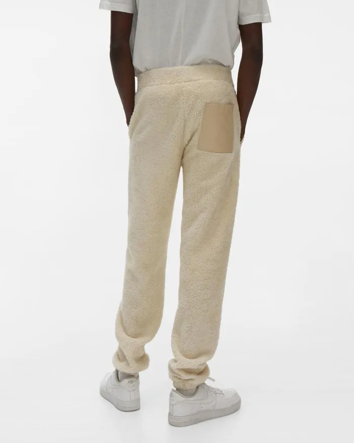 Men Shaggy Fleece Sweatpant Winter White Helmut Lang Pants