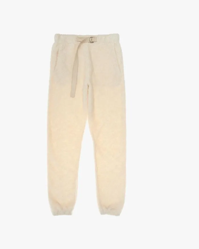 Men Shaggy Fleece Sweatpant Winter White Helmut Lang Pants