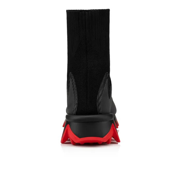 Men Sharky Sock Man Sneakers 8211 Mesh 8211 Black Black Christian Louboutin High Top Sneakers