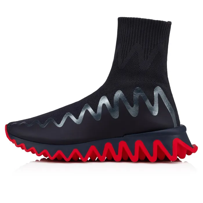 Men Sharky Sock Man Sneakers 8211 Mesh 8211 Rock Grey Christian Louboutin High Top Sneakers